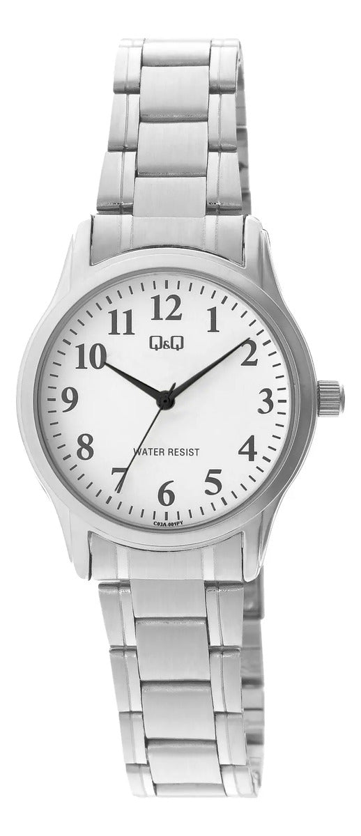 Reloj Q&q Metal Dama 28mm C03a-001py - Plateado