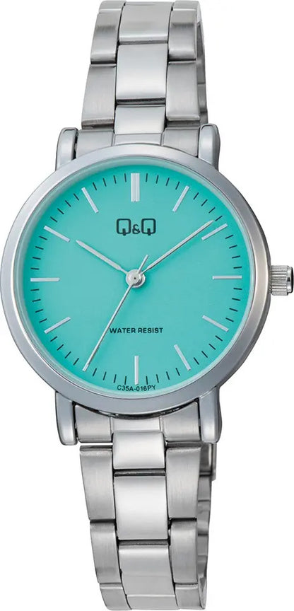 Reloj Q&q Metal Dama 31mm C35a-016py - Plateado