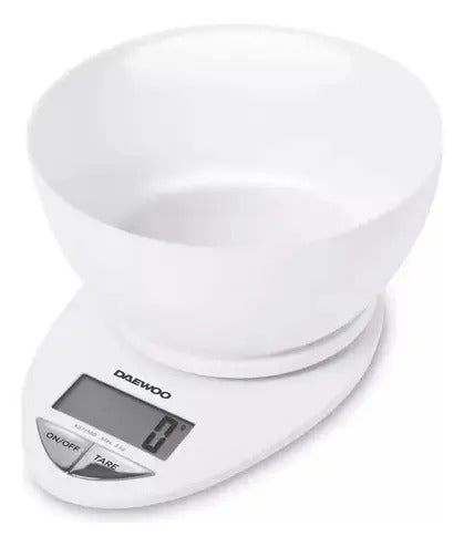 Balanza De Cocina Digital Daewoo Con Bowl - Blanco 3 Kg