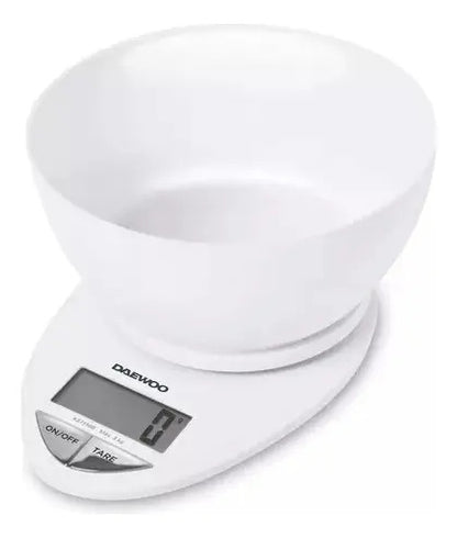 Balanza De Cocina Digital Daewoo Con Bowl - Blanco 3 Kg