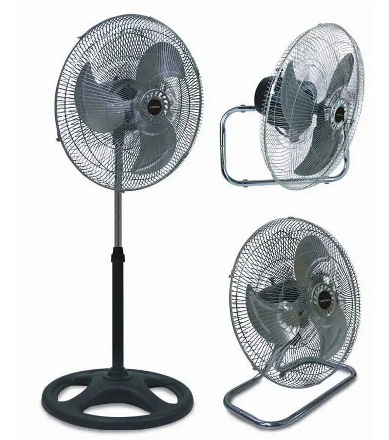 Ventilador Xion 3 En 1 Pie/turbo/pared 45cm Xi-v3145 45 Cm Negro Acero Acero 1