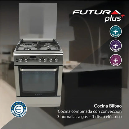 Cocina Combinada Futura Bilbao Fut-60-cm31x - Acero Inoxidable