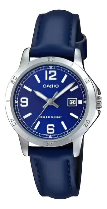 Reloj Casio Dama Cuero 35mm Ltp-v004l-2b - Plateado