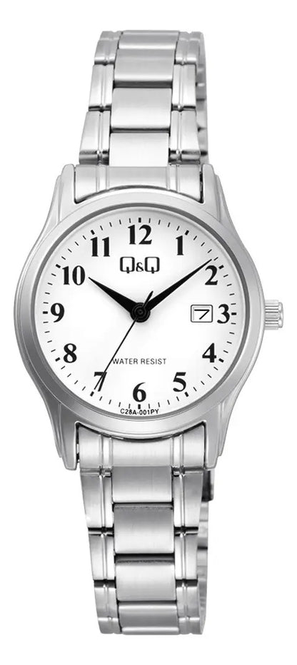 Reloj Q&q Metal Dama 28mm C28a-001py - Plateado