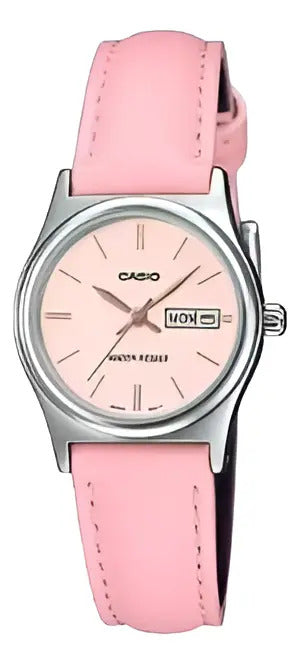 Reloj Casio Cuero Dama 25mm Ltp-v006l-4b - Rosa