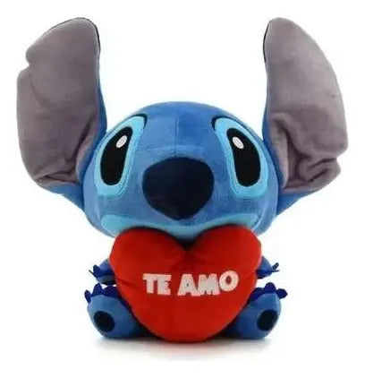 Peluche Stitch Con Corazón 25 Cm - Azul