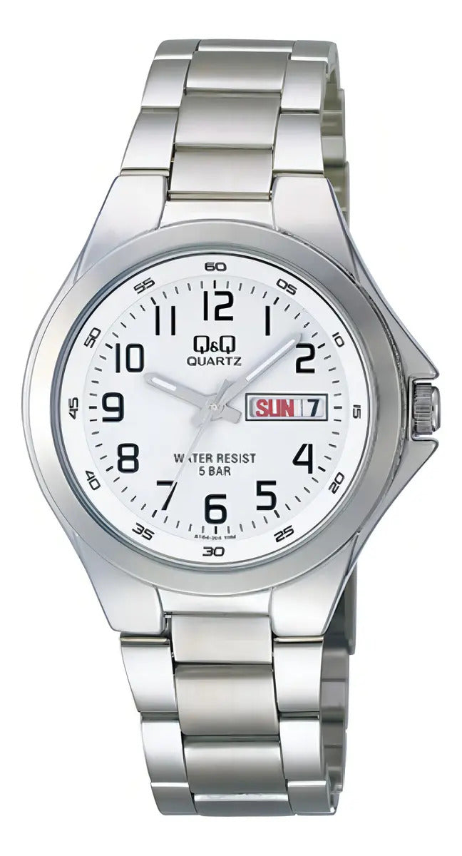 Reloj Q&q Metal Hombre 38mm A164j204y - Plateado