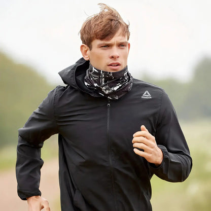 Cuello Térmico Running Reebok - Negro Estampado Talle Unico