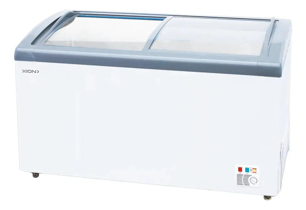 Freezer Horizontal 328 Lts Puerta De Vidrio Xi-hf328v Qofert Blanco