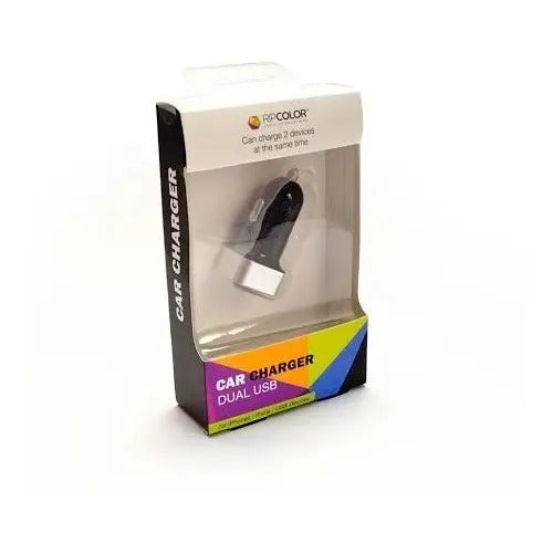 Cargador Para Auto 2.4a 2 Puertos Usb Ripcolor