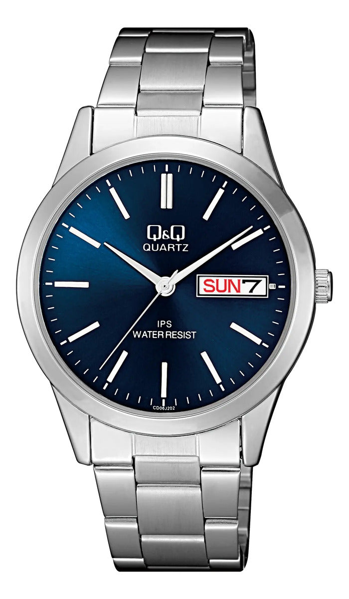Reloj Q&q Metal Hombre 40mm Cd06j202y - Plateado
