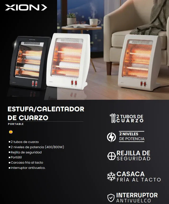Estufa A Cuarzo Xion 800 W Xi-es801 - Blanco