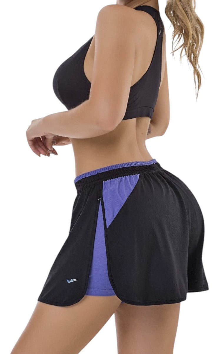 Short Pollera Deportivo Poliamida Niña Gimnasia Elite Negro 12