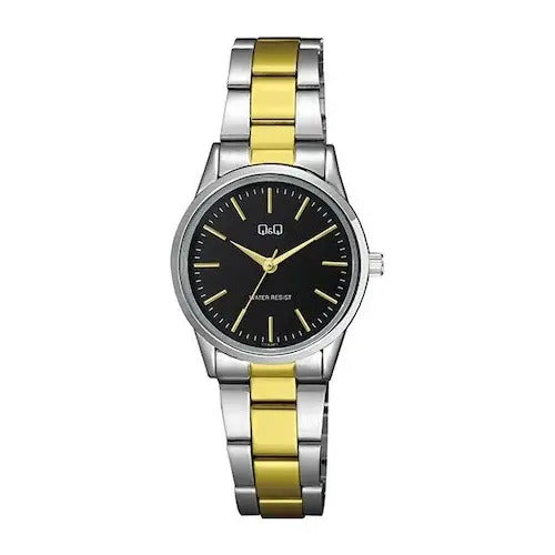 Reloj Q&q Metal 30mm C11a-006p - Plateado/dorado Negro