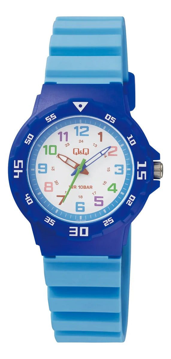 Reloj Q&q Silicona Infantil 33mm Vr19j009y - Azul