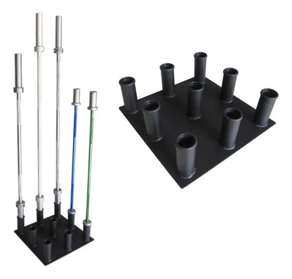 Soporte Para 9 Barras Olímpicas 180kg Rhino - Negro