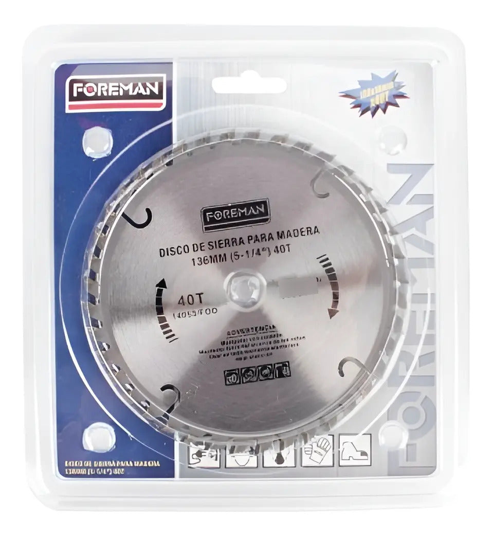 Disco De Sierra Para Madera Foreman 5-1/4 40d