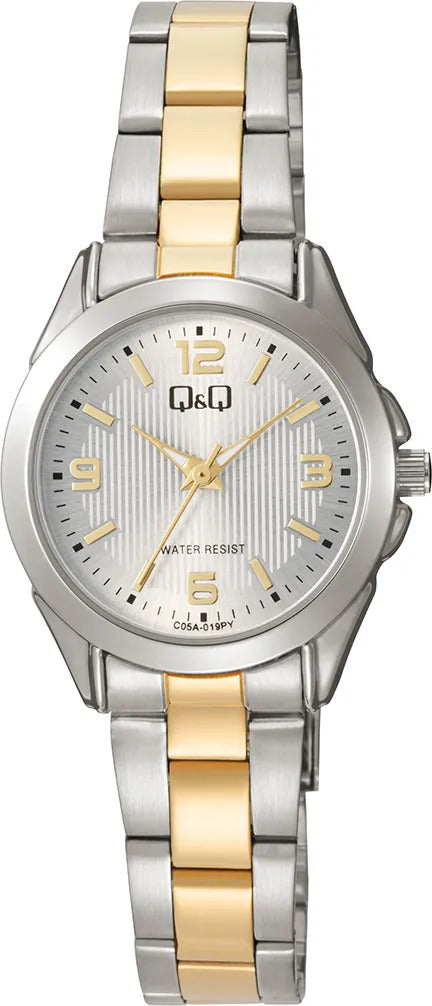 Reloj Q&q Metal Dama 28mm C05a-019py - Plateado