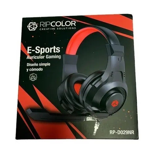 Auricular Gaming Conexión 3.55mm Ripcolor D029nr .u Negro