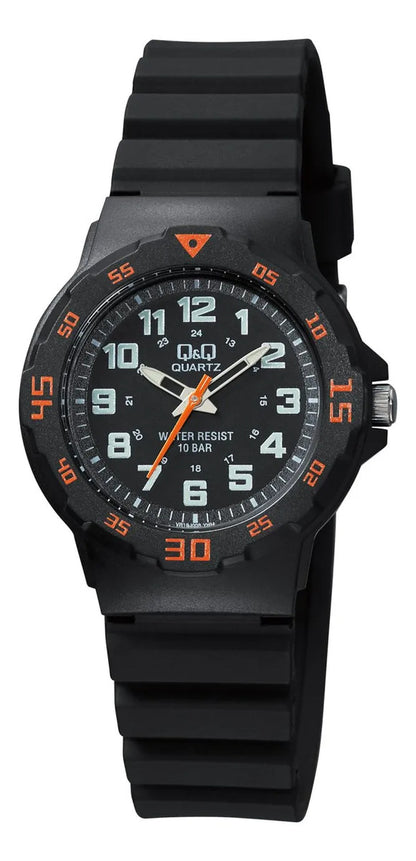 Reloj Q&q Silicona Dama 33mm Vr19j008y - Negro
