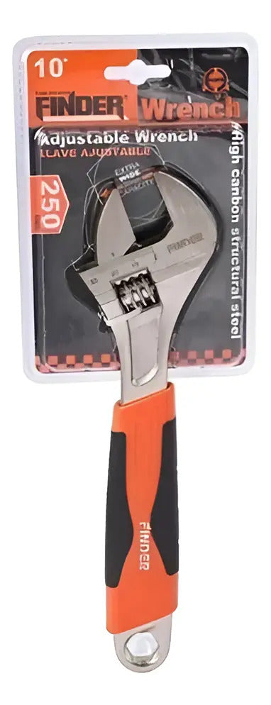 Llave Ajustable Francesa Finder 10 PuLG 250mm Negro/naranja