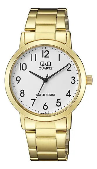 Reloj Q&q Metal Hombre 39mm Qa38j004y - Dorado