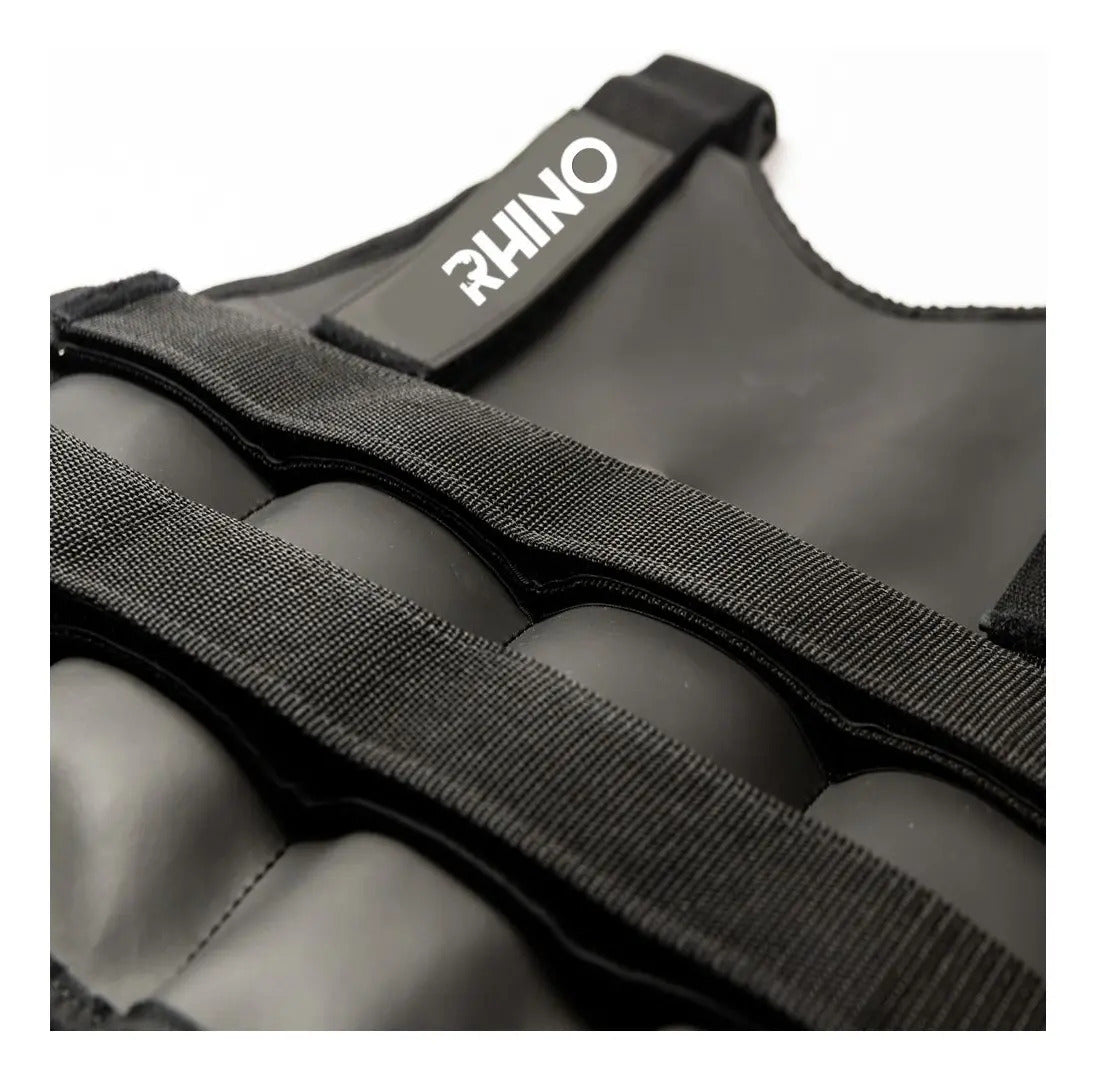 Chaleco Con Peso 12kg Resistencia Fitness Rhino - Negro