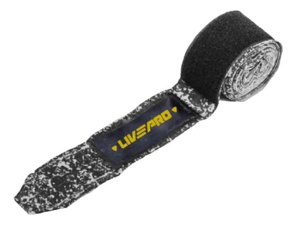 Par De Vendas De Boxeo 300cm X 5cm Livepro - Gris