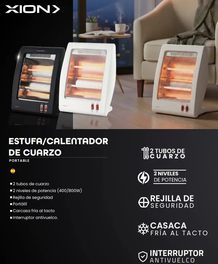 Estufa A Cuarzo Xion 800 W Xi-es801 - Negro