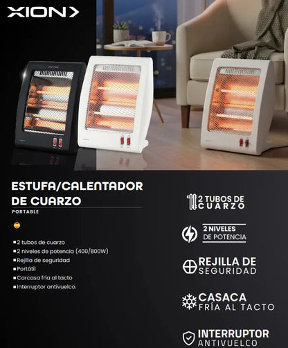 Estufa A Cuarzo Xion 800 W Xi-es801 - Negro