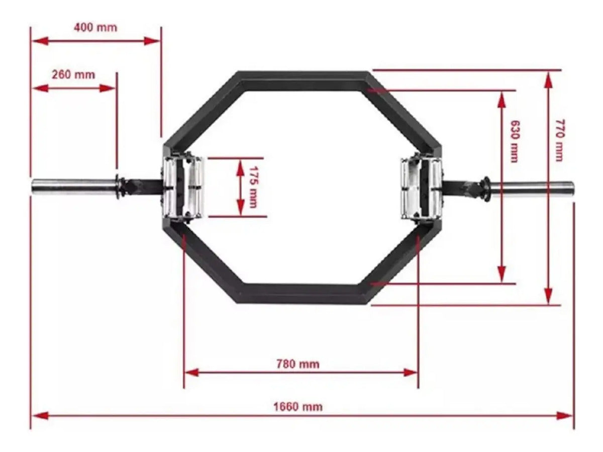 Barra Olímpica Profesional Trap 18kg Hexagonal Livepro Negro