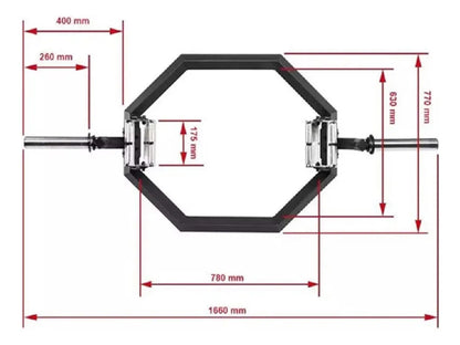 Barra Olímpica Profesional Trap 18kg Hexagonal Livepro Negro