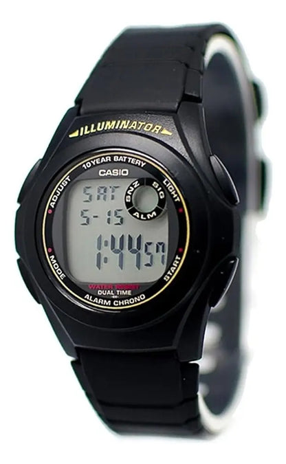 Reloj Casio F-200w-9a Digital Crono Alarm Led - Negro
