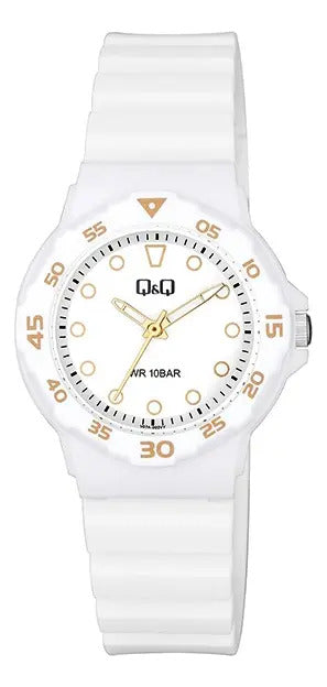Reloj Q&q Silicona Dama 33mm V07a-002vy - Blanco