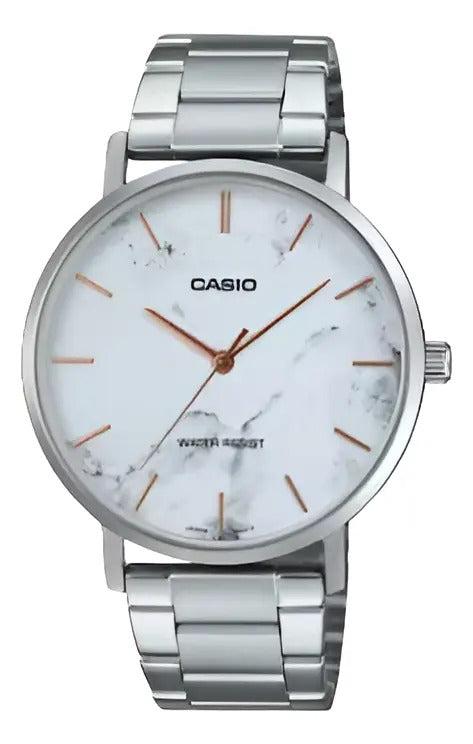 Reloj Casio Hombre Metal 40mm Mtp-vt01dm7a - Plateado
