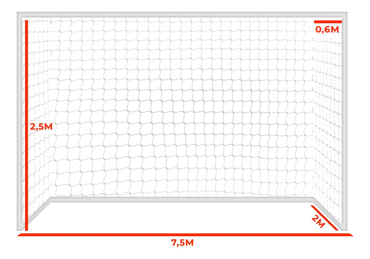 Par Redes Para Arco Fútbol 11, Nylon 4mm Gismar - Blanco