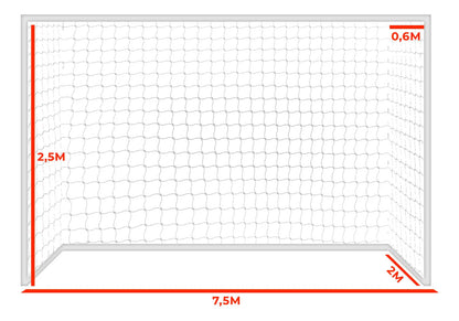 Par Redes Para Arco Fútbol 11, Nylon 4mm Gismar - Blanco