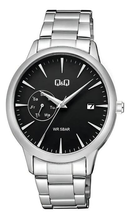 Reloj Q&q Metal Hombre 42mm A12a-009py - Plateado