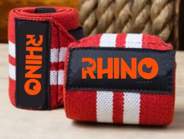Muñequeras Par Straps Xfit Con Pesas Rhino - Rojo