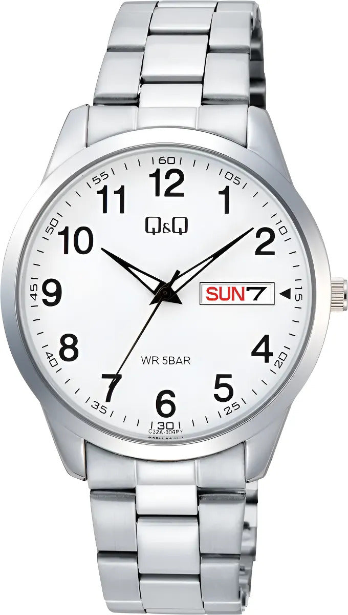 Reloj Q&q Metal Hombre 42mm C32a-004py - Plateado
