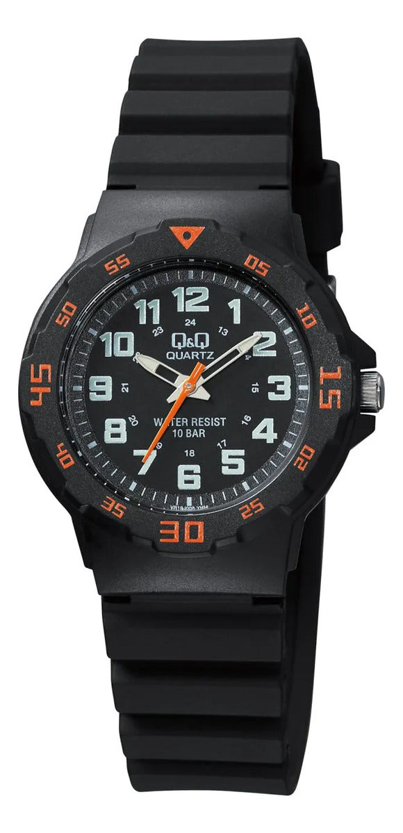 Reloj Q&q Silicona Dama 33mm Vr19j008y - Negro