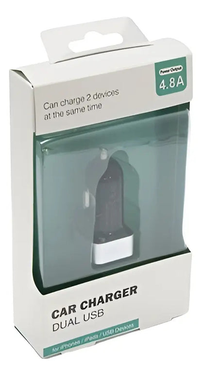 Cargador Para Auto 4.8a 2 Puertos Usb Ripcolor