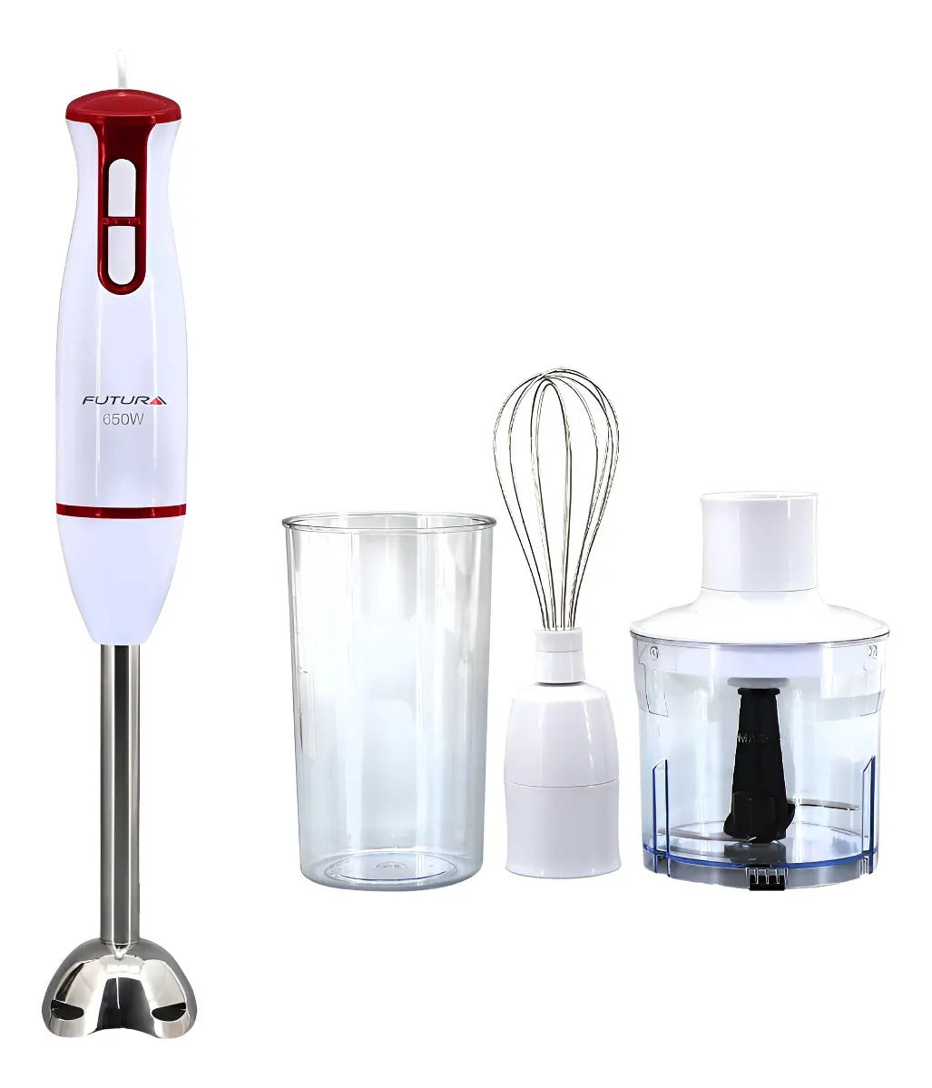 Mixer Futura 650w Batidor Picador Vaso Fut-bm650 - Blanco/rojo