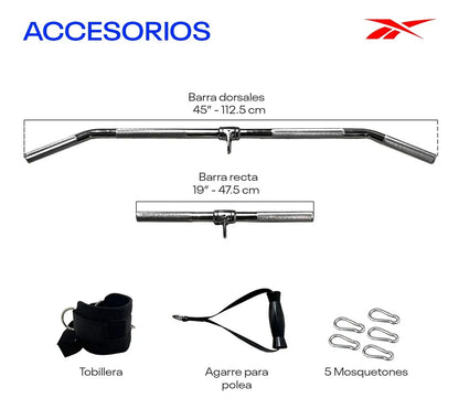 Gimnasio Multifunción Reebok Energy+ 90kg Reebok - Negro