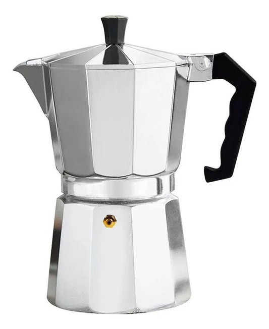 Cafetera Italiana 12 Tazas Prisma - Plateado
