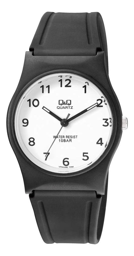 Reloj Q&q Silicona Dama 33mm Vp34j061y - Negro