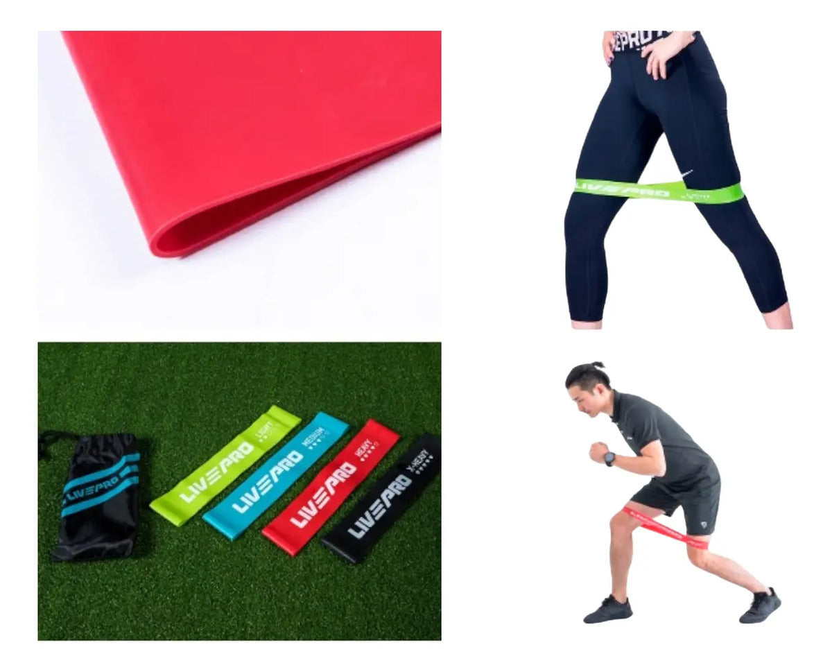 Set 4 Mini Bandas Loop Bands Entrenamiento Livepro Varios