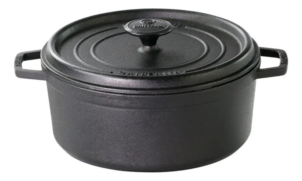 Cacerola Hierro Con Tapa Y Asas 24cm 3.8 L Santana