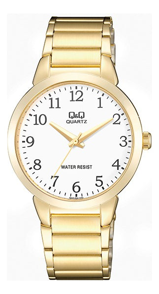 Reloj Q&q Metal Hombre 38mm Qa42j004y - Dorado