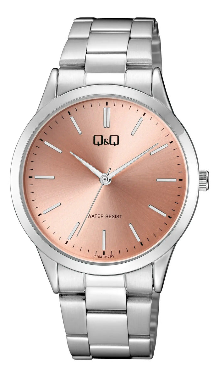 Reloj Q&q Metal Dama 40mm C10a-017py - Plateado